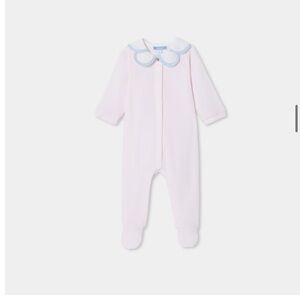 Pink Baby One Piece with Blue Collar jacadi